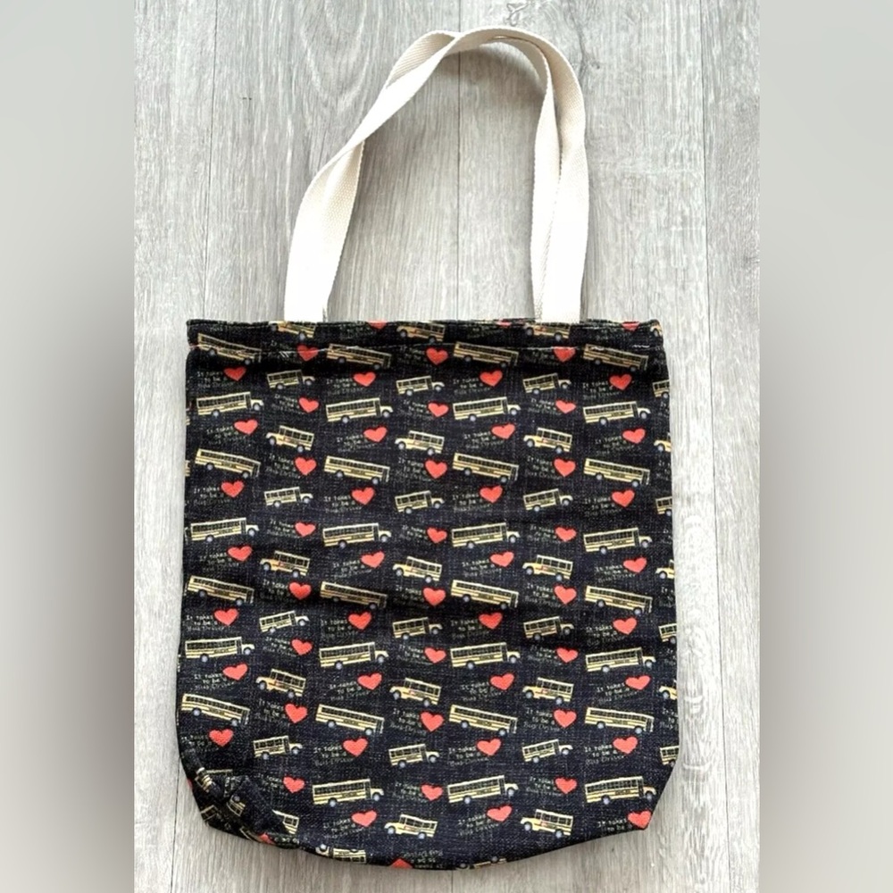 New Custom Made It Takes Heart to be a Bus Driver Canvas Zippered Tote Bag